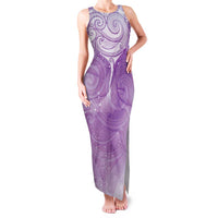 Epilepsy Awareness Maori Aotearoa Family Matching Tank Maxi Dress and Hawaiian Shirt Manta Ray - Purple Glaze - Polynesian Pride