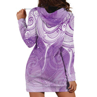 Epilepsy Awareness Maori Aotearoa Hoodie Dress Manta Ray - Purple Glaze - Polynesian Pride