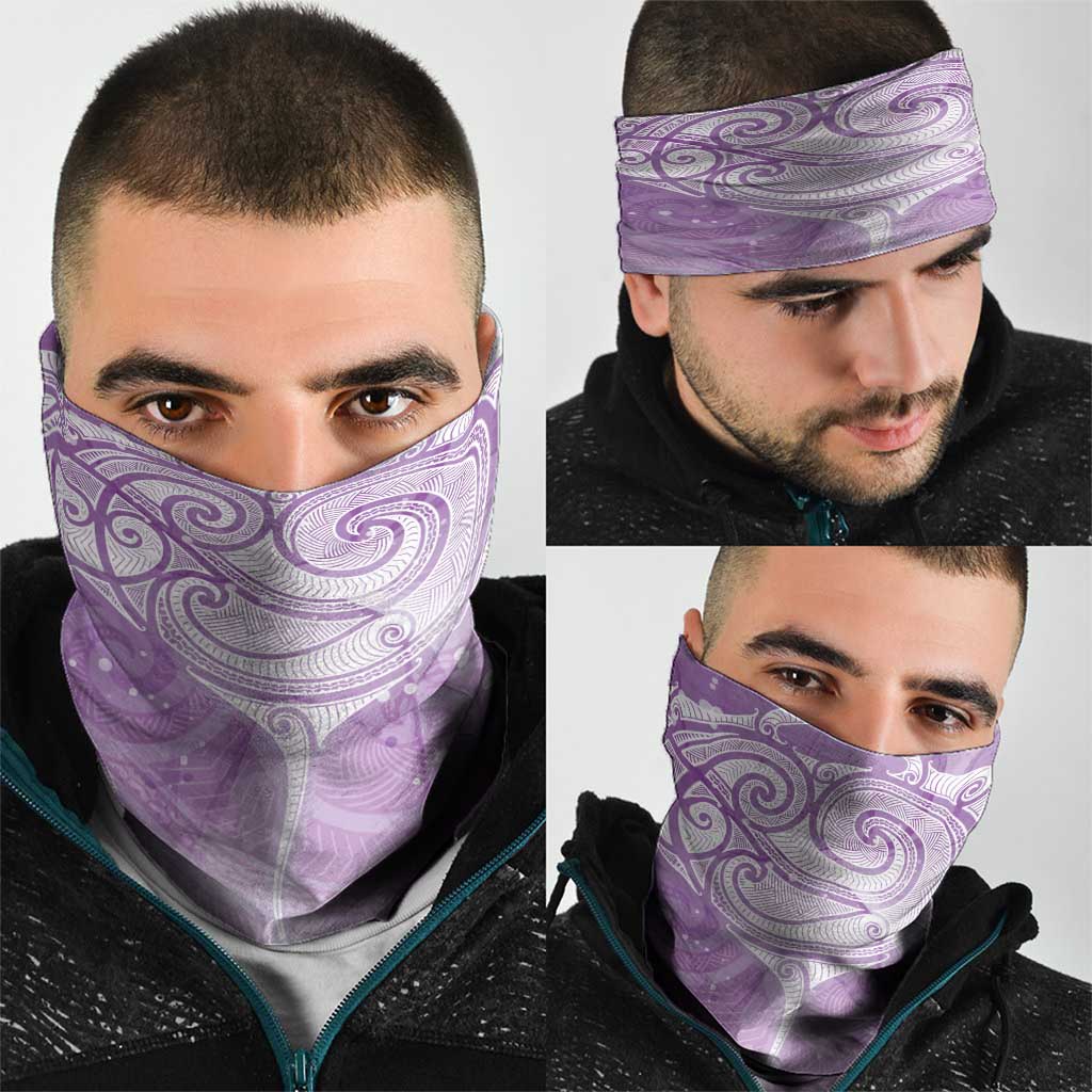 Epilepsy Awareness Maori Aotearoa Neck Gaiter Manta Ray - Purple Glaze - Polynesian Pride