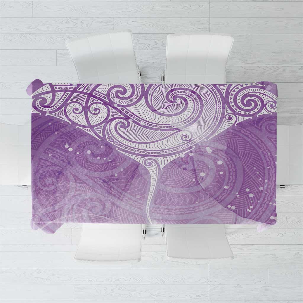 Epilepsy Awareness Maori Aotearoa Tablecloth Manta Ray - Purple Glaze - Polynesian Pride