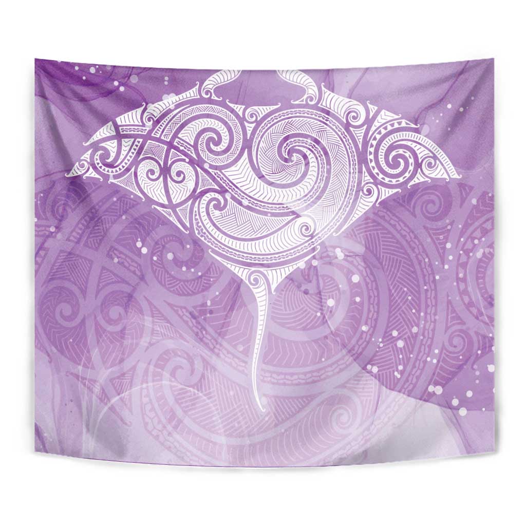 Epilepsy Awareness Maori Aotearoa Tapestry Manta Ray - Purple Glaze - Polynesian Pride