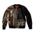 Samoa Siapo Motif Sleeve Zip Bomber Jacket Classic Style - Black Ver02 LT7 Unisex Black - Polynesian Pride