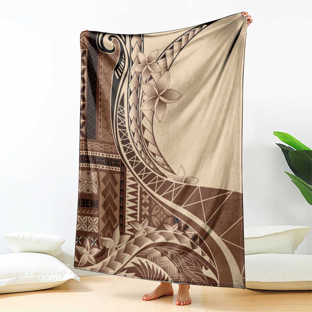 Samoa Siapo Mamanu Blanket Plumeria Mocha Motifs LT7 - Polynesian Pride