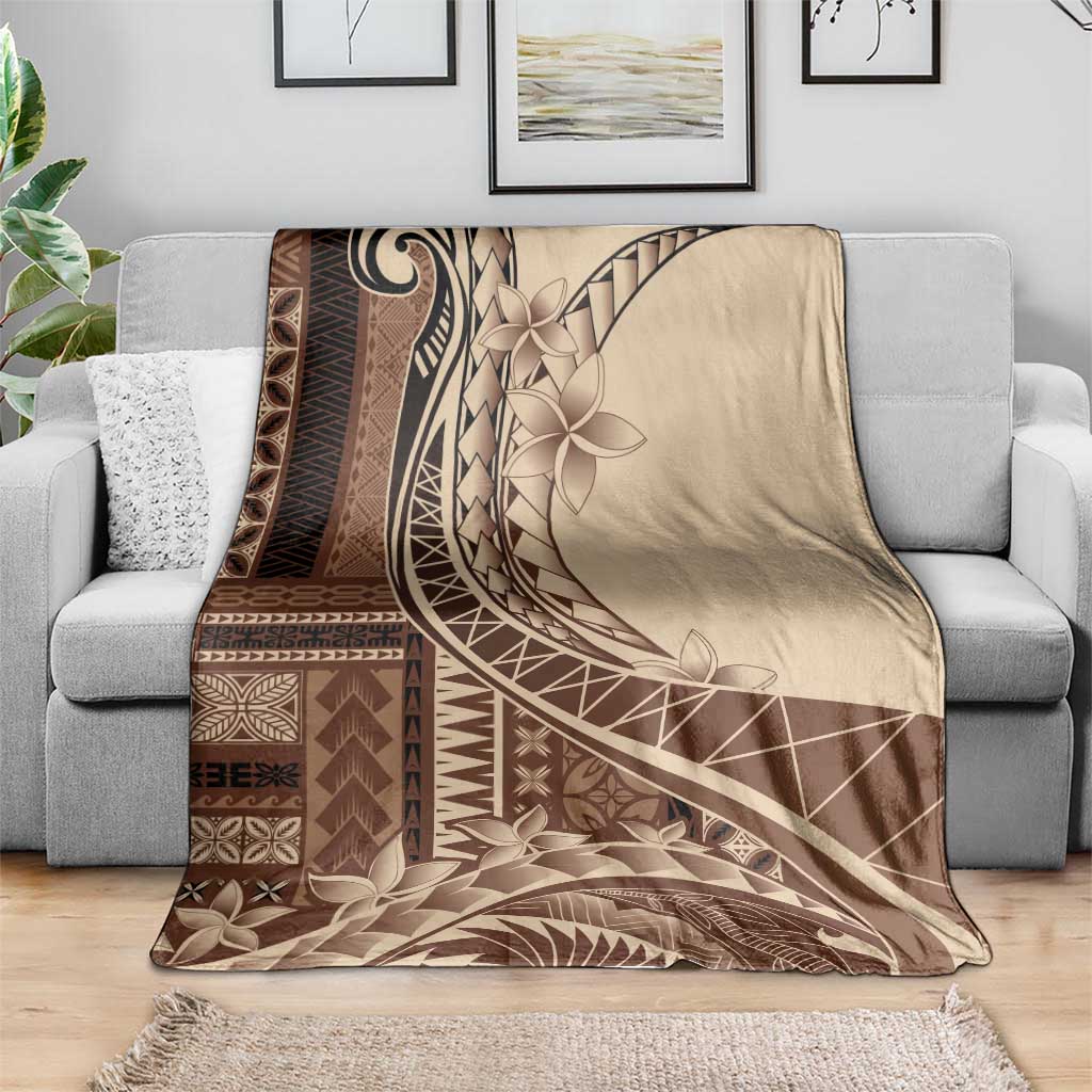 Samoa Siapo Mamanu Blanket Plumeria Mocha Motifs LT7 - Polynesian Pride