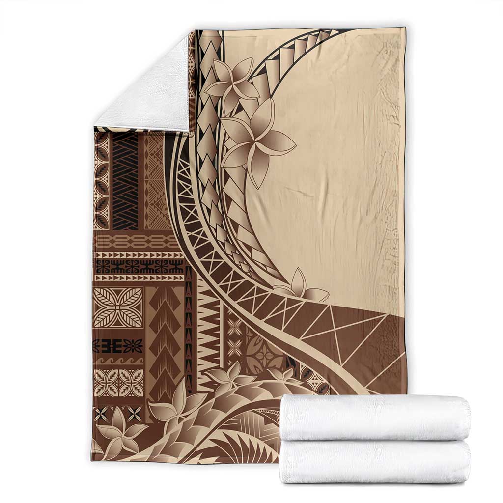 Samoa Siapo Mamanu Blanket Plumeria Mocha Motifs LT7 - Polynesian Pride