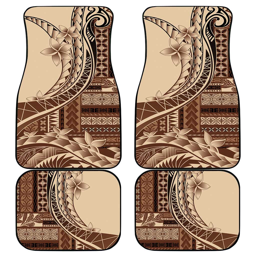 Samoa Siapo Mamanu Car Mats Plumeria Mocha Motifs LT7 - Polynesian Pride