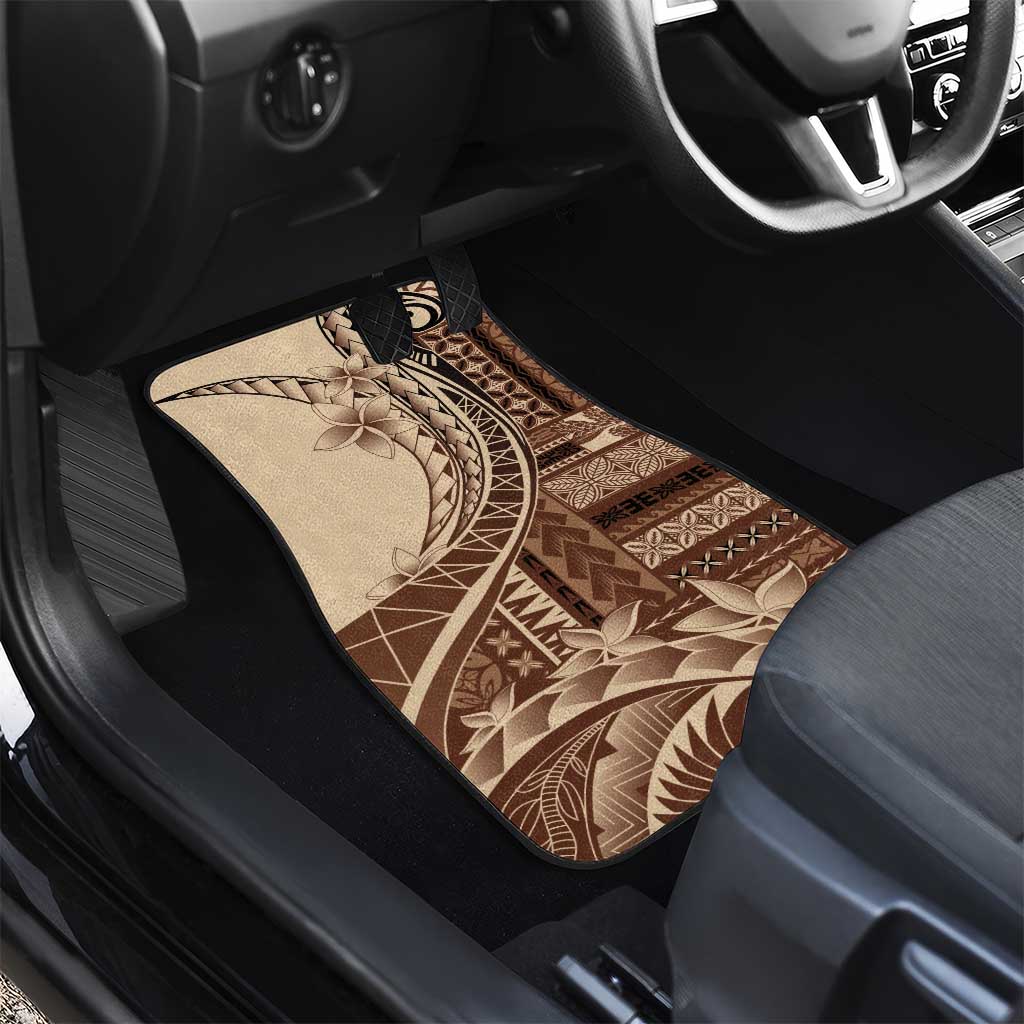 Samoa Siapo Mamanu Car Mats Plumeria Mocha Motifs LT7 - Polynesian Pride