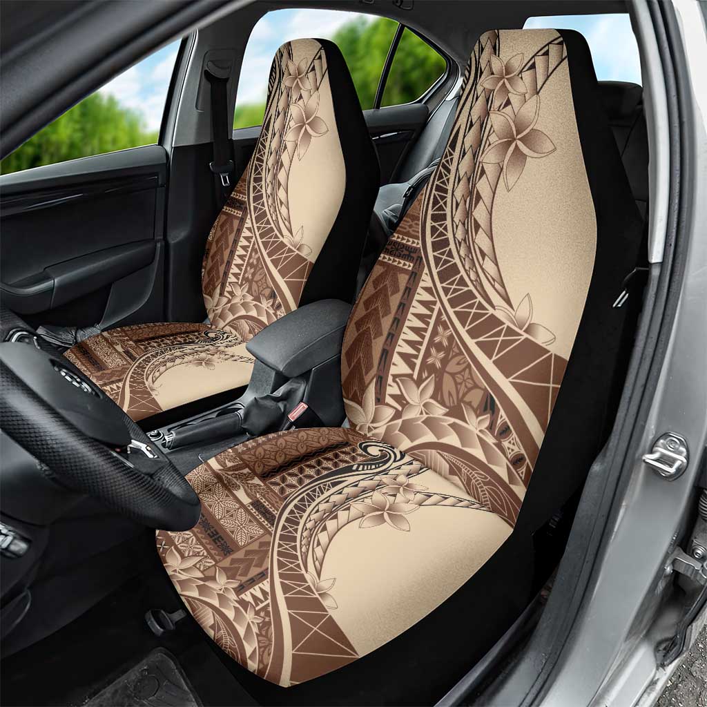 Samoa Siapo Mamanu Car Seat Cover Plumeria Mocha Motifs
