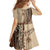 Samoa Siapo Mamanu Family Matching Off Shoulder Maxi Dress and Hawaiian Shirt Plumeria Mocha Motifs