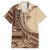 Samoa Siapo Mamanu Family Matching Off Shoulder Maxi Dress and Hawaiian Shirt Plumeria Mocha Motifs