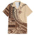 Samoa Siapo Mamanu Family Matching Short Sleeve Bodycon Dress and Hawaiian Shirt Plumeria Mocha Motifs