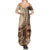 Samoa Siapo Mamanu Family Matching Summer Maxi Dress and Hawaiian Shirt Plumeria Mocha Motifs