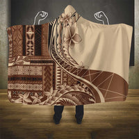 Samoa Siapo Mamanu Hooded Blanket Plumeria Mocha Motifs LT7 - Polynesian Pride
