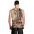 Samoa Siapo Mamanu Men Tank Top Plumeria Mocha Motifs