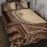 Samoa Siapo Mamanu Quilt Bed Set Plumeria Mocha Motifs LT7 Mocha - Polynesian Pride