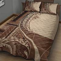 Samoa Siapo Mamanu Quilt Bed Set Plumeria Mocha Motifs LT7 - Polynesian Pride