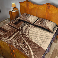 Samoa Siapo Mamanu Quilt Bed Set Plumeria Mocha Motifs LT7 - Polynesian Pride