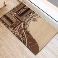 Samoa Siapo Mamanu Rubber Doormat Plumeria Mocha Motifs LT7 - Polynesian Pride