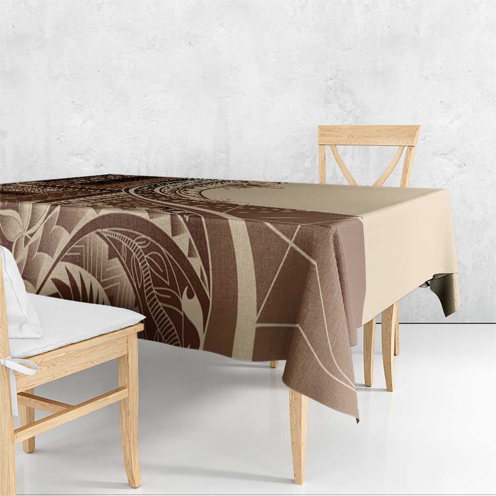 Samoa Siapo Mamanu Tablecloth Plumeria Mocha Motifs LT7 - Polynesian Pride