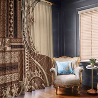 Samoa Siapo Mamanu Window Curtain Plumeria Mocha Motifs LT7 - Polynesian Pride