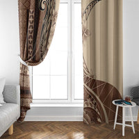 Samoa Siapo Mamanu Window Curtain Plumeria Mocha Motifs LT7 - Polynesian Pride