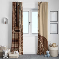 Samoa Siapo Mamanu Window Curtain Plumeria Mocha Motifs LT7 - Polynesian Pride