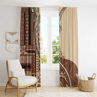 Samoa Siapo Mamanu Window Curtain Plumeria Mocha Motifs LT7 - Polynesian Pride