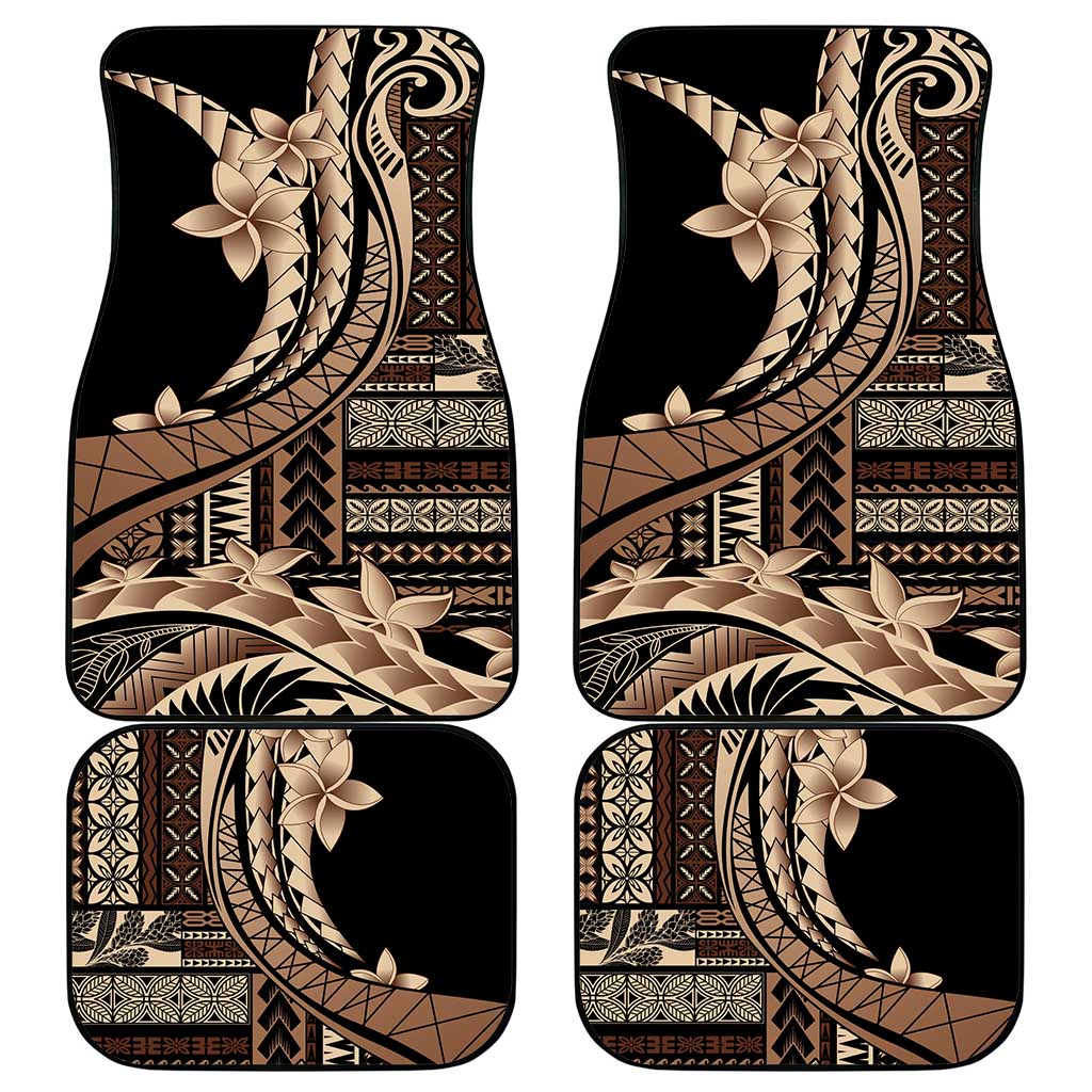 Samoa Siapo Mamanu Car Mats Plumeria Black Motifs LT7 - Polynesian Pride