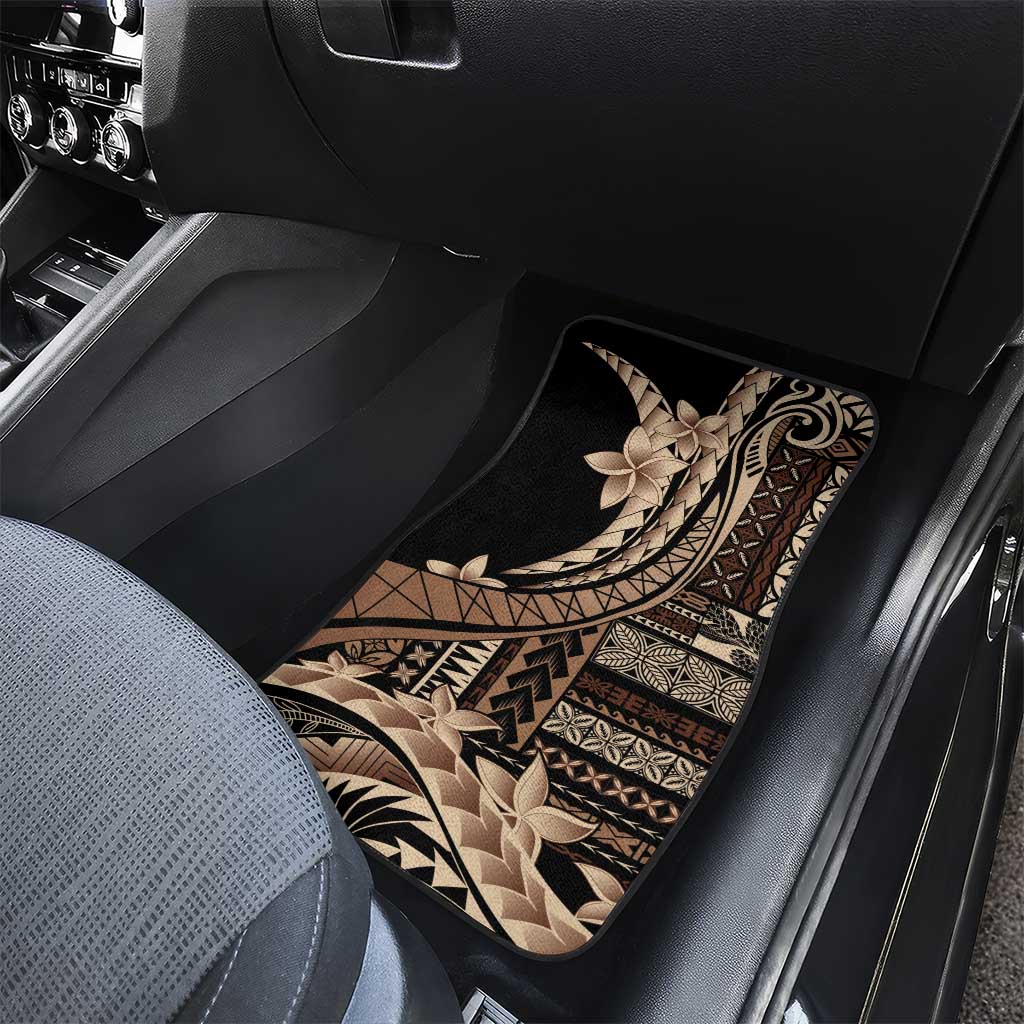 Samoa Siapo Mamanu Car Mats Plumeria Black Motifs LT7 - Polynesian Pride
