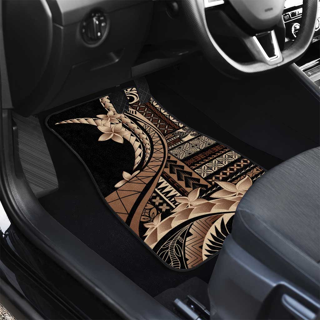 Samoa Siapo Mamanu Car Mats Plumeria Black Motifs LT7 - Polynesian Pride