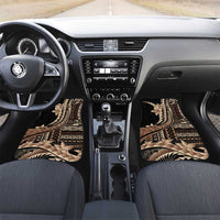 Samoa Siapo Mamanu Car Mats Plumeria Black Motifs LT7 Set 2pcs - Front Black - Polynesian Pride