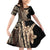 Samoa Siapo Mamanu Family Matching Off Shoulder Short Dress and Hawaiian Shirt Plumeria Black Motifs