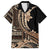 Samoa Siapo Mamanu Family Matching Off Shoulder Short Dress and Hawaiian Shirt Plumeria Black Motifs