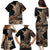 Samoa Siapo Mamanu Family Matching Puletasi and Hawaiian Shirt Plumeria Black Motifs