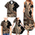 Samoa Siapo Mamanu Family Matching Summer Maxi Dress and Hawaiian Shirt Plumeria Black Motifs