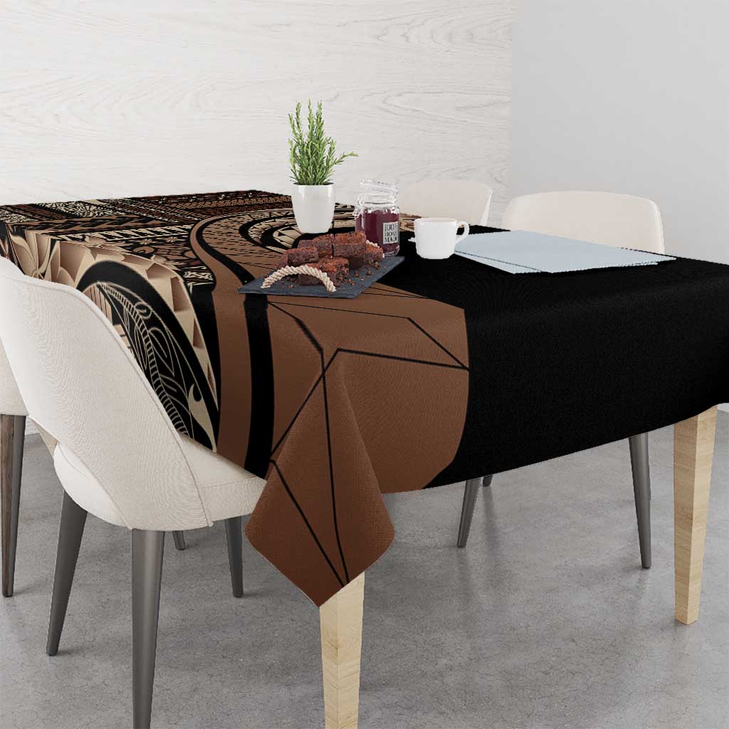 Samoa Siapo Mamanu Tablecloth Plumeria Black Motifs LT7 - Polynesian Pride
