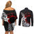 Valentine New Zealand Couples Matching Off Shoulder Short Dress and Long Sleeve Button Shirt Aotearoa Couple Maori Aroha Ki a Koe LT7 - Polynesian Pride