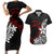 Valentine New Zealand Couples Matching Short Sleeve Bodycon Dress and Hawaiian Shirt Aotearoa Couple Maori Aroha Ki a Koe LT7 Black - Polynesian Pride