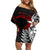 Valentine New Zealand Off Shoulder Short Dress Aotearoa Couple Maori Aroha Ki a Koe LT7 Women Black - Polynesian Pride