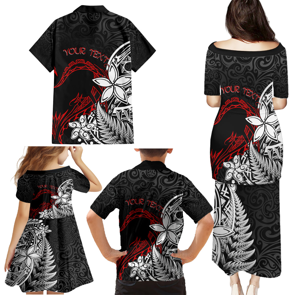 New Zealand Aotearoa Valentine Family Matching Puletasi and Hawaiian Shirt Couple Maori Aroha Ki a Koe Ver.02 LT7 - Polynesian Pride