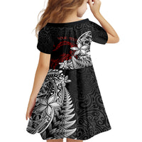 New Zealand Aotearoa Valentine Kid Short Sleeve Dress Couple Maori Aroha Ki a Koe Ver.02 LT7 - Polynesian Pride