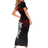 New Zealand Aotearoa Valentine Short Sleeve Bodycon Dress Couple Maori Aroha Ki a Koe Ver.02 LT7 - Polynesian Pride
