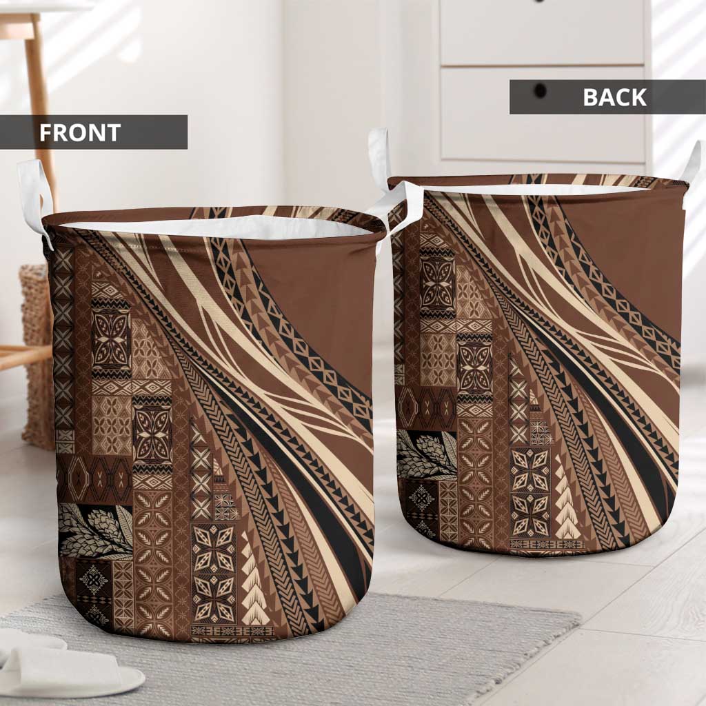 Pasifika Women's Day - Samoa Siapo Malu Tattoo Inspired Laundry Basket Brown LT7 - Polynesian Pride
