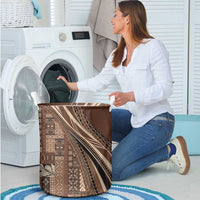 Pasifika Women's Day - Samoa Siapo Malu Tattoo Inspired Laundry Basket Brown LT7 - Polynesian Pride