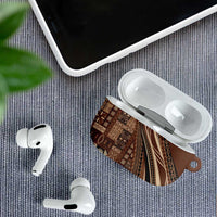 Pasifika Women's Day - Samoa Siapo Malu Tattoo Inspired AirPods Case Brown LT7 - Polynesian Pride