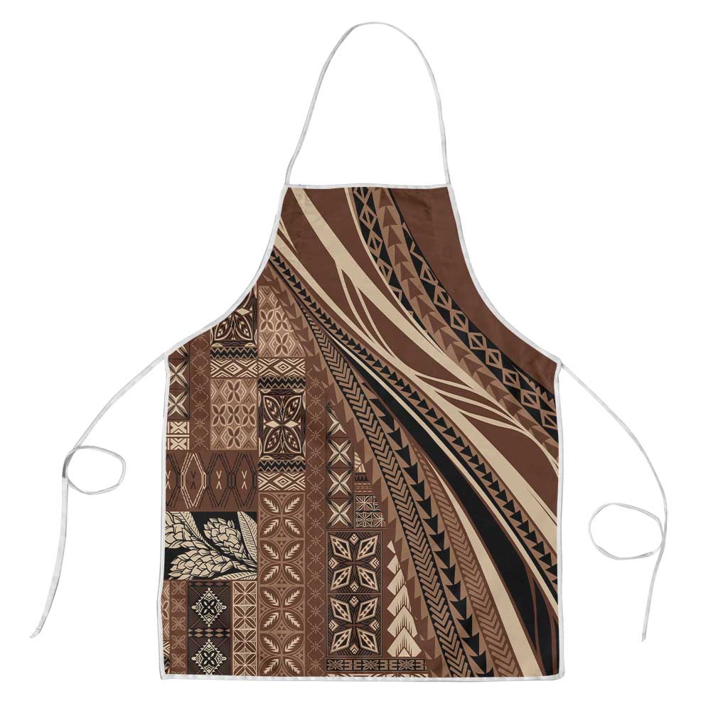 Pasifika Women's Day - Samoa Siapo Malu Tattoo Inspired Apron Brown LT7 Brown - Polynesian Pride