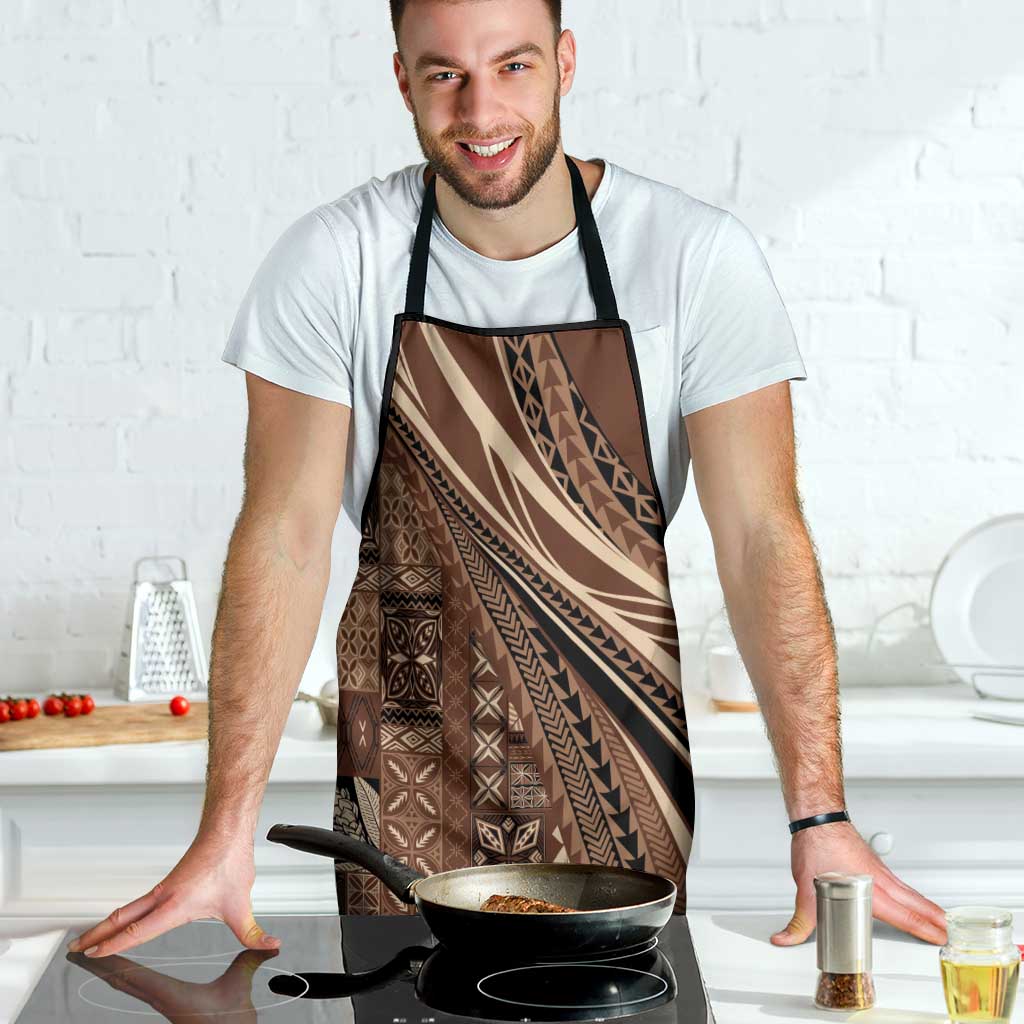 Pasifika Women's Day - Samoa Siapo Malu Tattoo Inspired Apron Brown LT7 - Polynesian Pride
