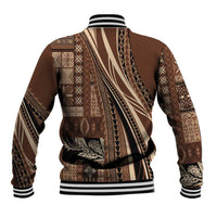 Pasifika Women's Day - Samoa Siapo Malu Tattoo Inspired Baseball Jacket Brown LT7 - Polynesian Pride