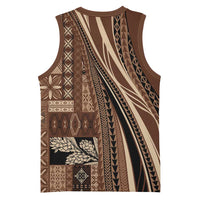 Pasifika Women's Day - Samoa Siapo Malu Tattoo Inspired Basketball Jersey Brown LT7 - Polynesian Pride
