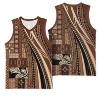 Pasifika Women's Day - Samoa Siapo Malu Tattoo Inspired Basketball Jersey Brown LT7 - Polynesian Pride